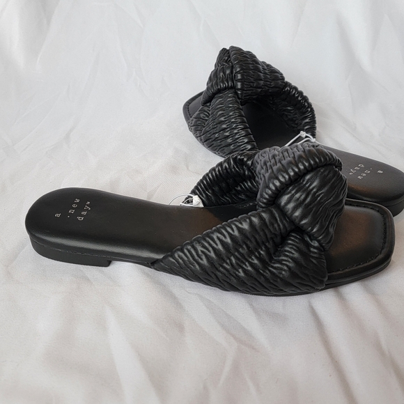 A New Day Ruth Slide Knot Sandals Black - Picture 3 of 8